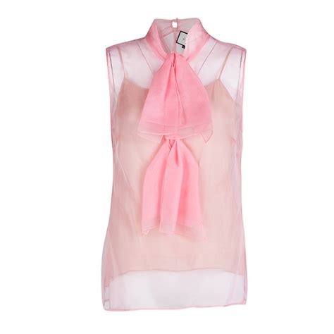 vintage gucci sleeveless pink blouse